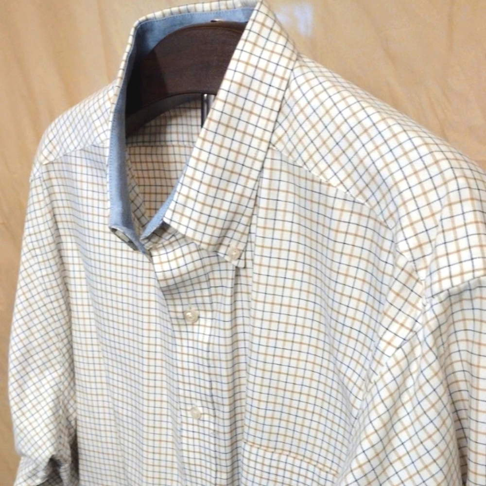 Chaps Mens Checkered Dress Shirt 18/18 1/2 x36